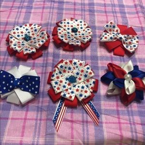4th of July Hair clips & 1 pin